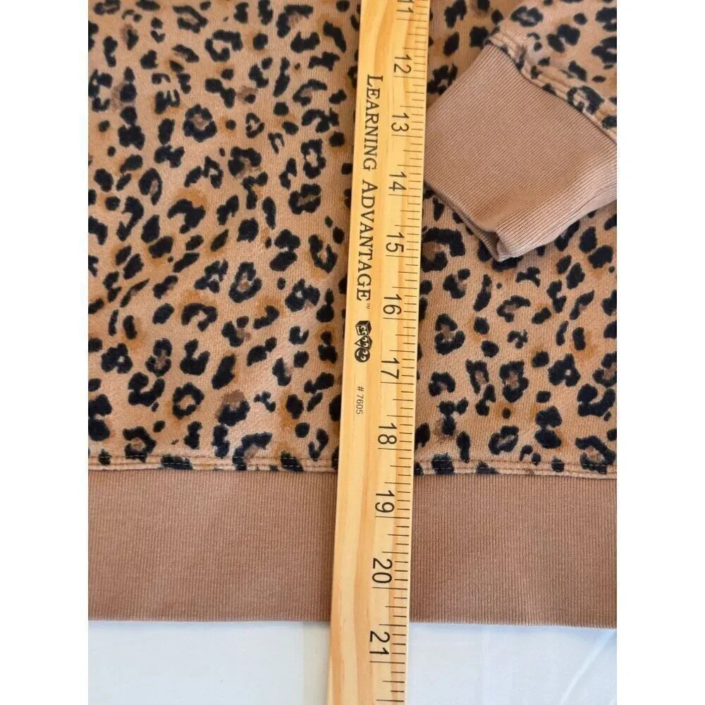 J. Crew Cozy Leopard Print Crewneck Sweatshirt Sz XS EUC preppy, soft - Picture 5 of 7